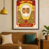 Myanmar lucky owls poster hanging on wall Myanmar lucky owls poster hanging on wall in a room framed