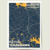 Bahan 2025 map A3-01 Yangon Myanmar Poster showing Bahan Township yangon myanmar in a modern style