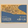 Downtown map 2024-01 Poster showing downtown Township yangon myanmar in a modern style