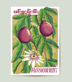 Passionfruit a3-01 Myanmar Poster showing passionfruit yangon myanmar in a modern style