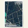 Yankin map 2025 a3-01 Poster showing Yankin Township yangon myanmar in a modern style
