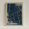 Yankin map 2025 in frame a3 design poster of close up view of Yankin township map yangon myanmar in frame