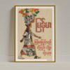 walking woman Framed Walking Flower Basket poster featuring collaged vintage imagery forming a woman carrying a flower basket.